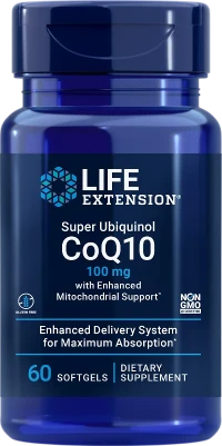 Super Ubiquinol CoQ10 com Suporte mitocondrial avançado, 100 mg, 60 gels