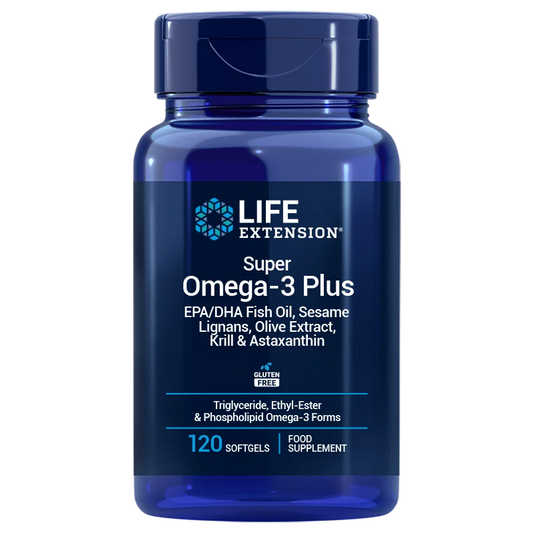 Super Omega 3 com óleo de peixe EPA/DHA, astaxantina, lignanos -120 cp