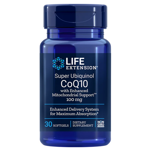 Super Ubiquinol CoQ10 com Suporte mitocondrial avançado, 100 mg, 30 gels